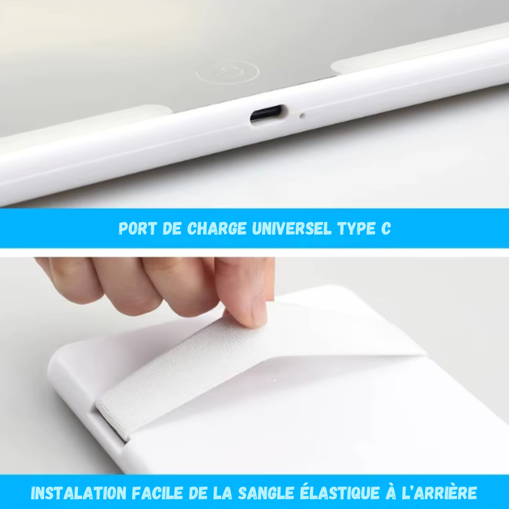 Miroir LED Tactile Rechargeable – Lumière Parfaite en Voiture